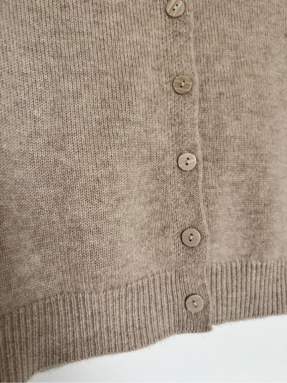 QUINCE 100% Mongolian Cashmere Cropped Crew Cardigan Sweater Undyed XL - Picture 5 of 14